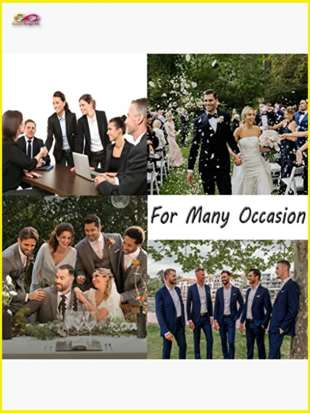 Slim Fit Suit Vest Pants Set Classic Formal Wedding Groomsmen Elegant